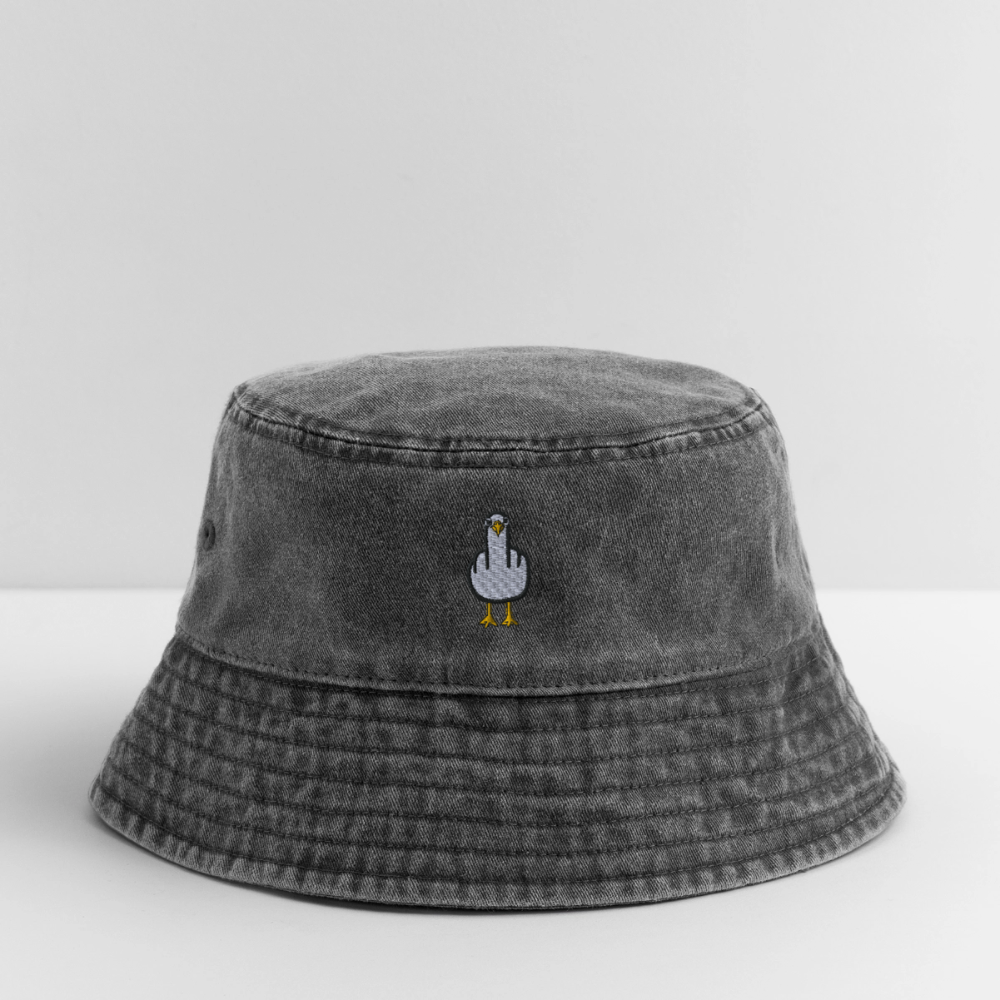 F**k You Möwe - Vintage Bucket Hat - Vintage Schwarz