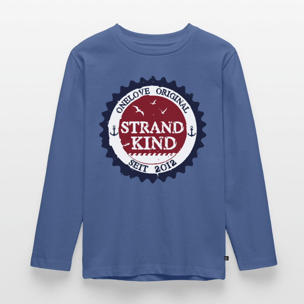 Strandkind Original - Kinder Premium Langarmshirt - Taubenblau