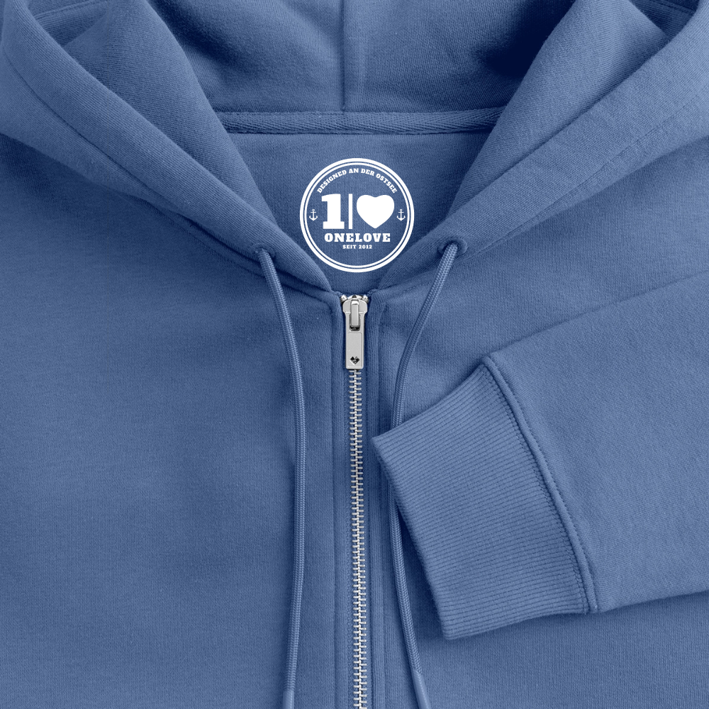 Gestickte Möwe - Unisex Premium Kapuzenjacke - Taubenblau