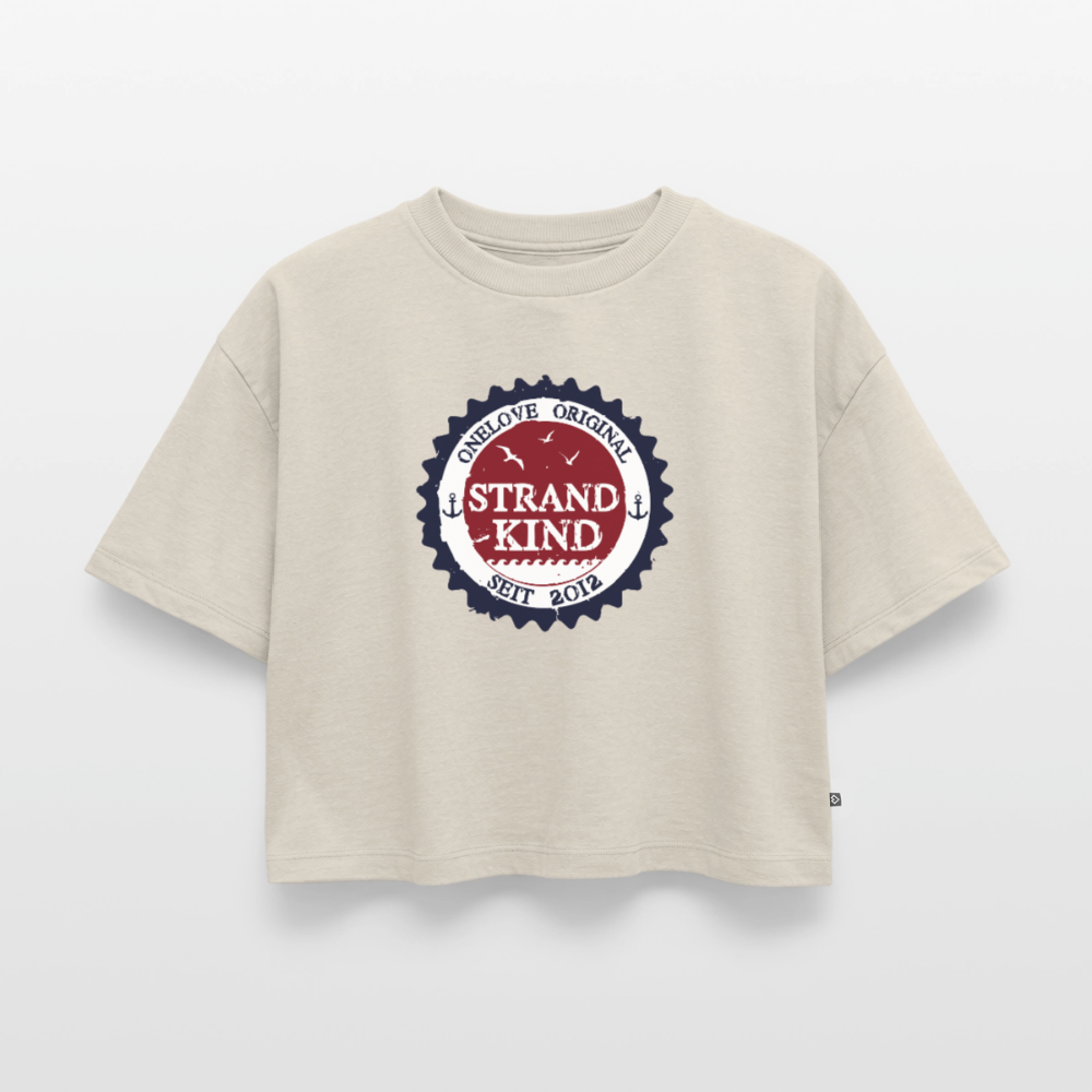 Strandkind Original - Frauen Premium Oversized Bio Cropped T-Shirt - Beige