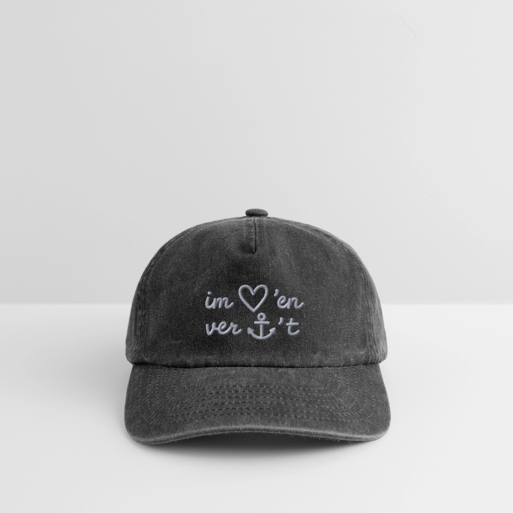 Im Herzen Verankert - Relaxed Vintage Cap - Vintage Schwarz