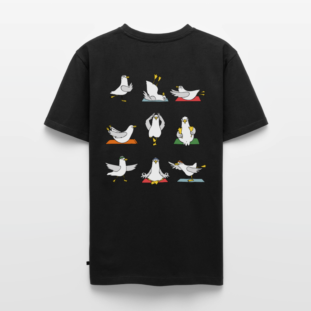 Yoga Möwen - Unisex Premium T-Shirt - Schwarz
