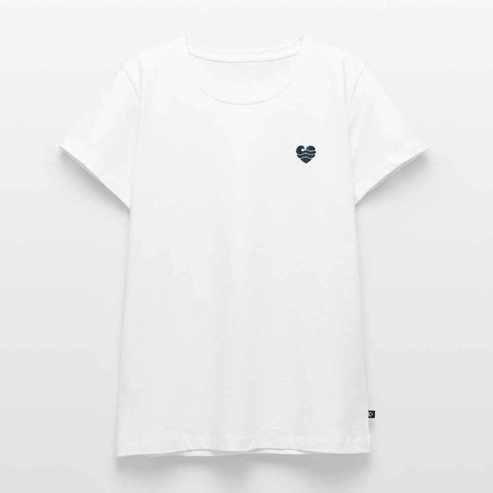 Wellenherz Stick - Frauen Premium T-Shirt - Weiß