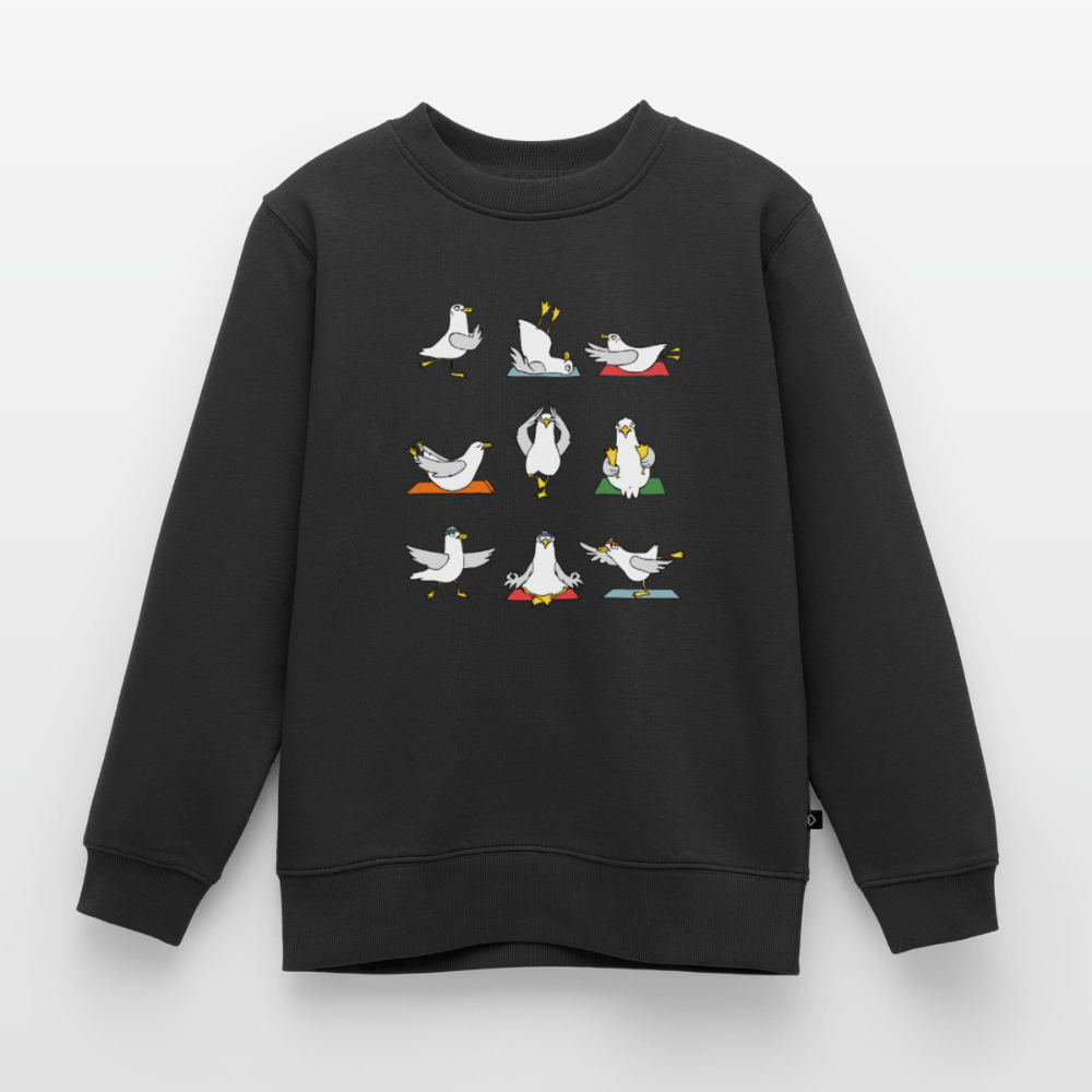 Yoga Möwen - Kinder Premium Pullover - Schwarz