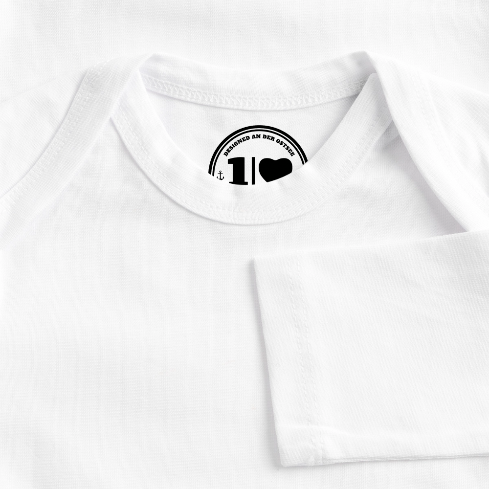 Strandkind - Baby Bio-Langarm-Body - Weiß