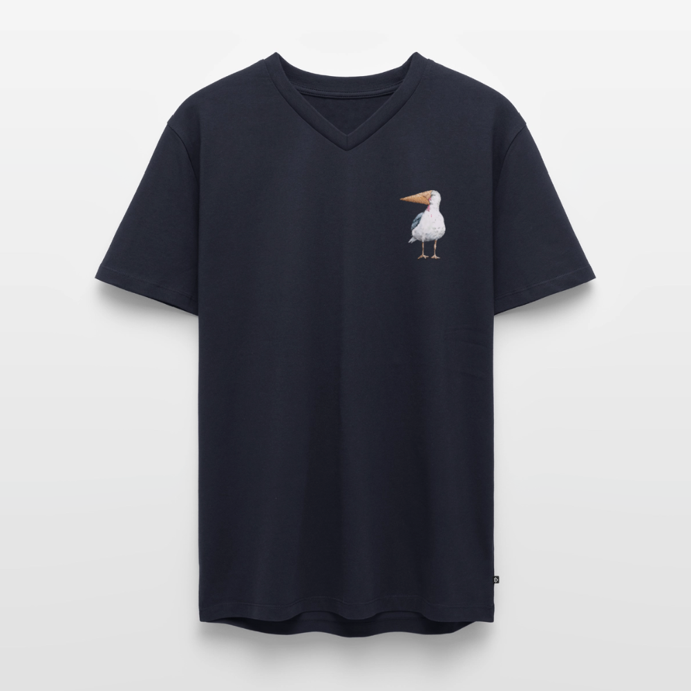 Eisvogel - Männer Bio-T-Shirt mit V-Ausschnitt - Navy