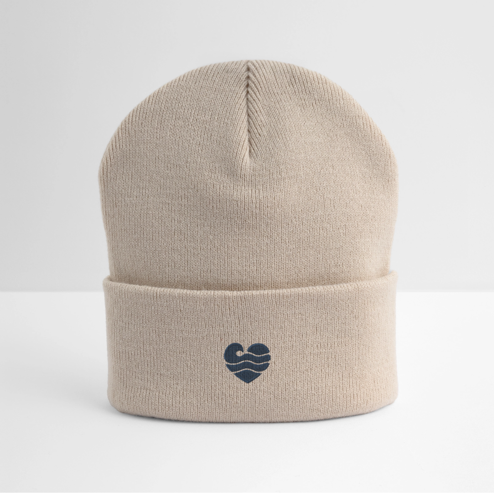 Wellenherz - Bestickte Wintermütze
