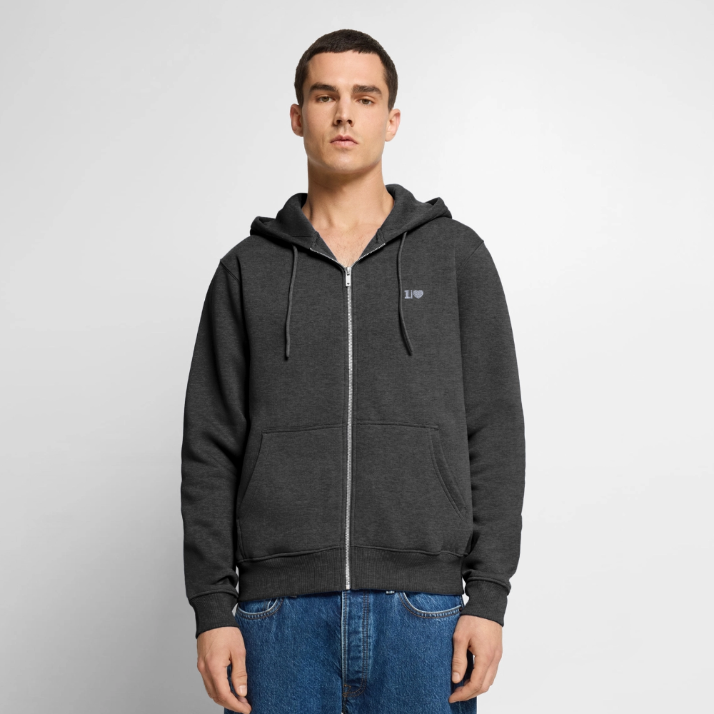 ONELOVE - Unisex Premium Kapuzenjacke - Anthrazit meliert