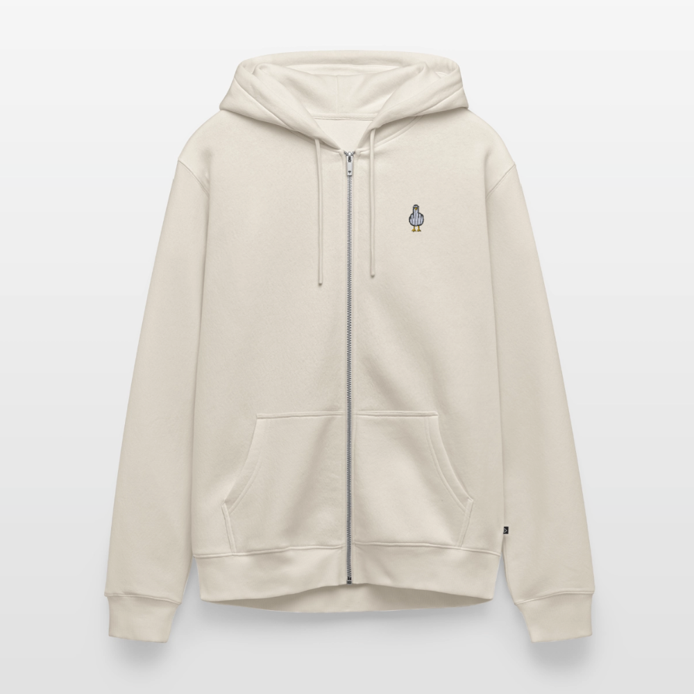 Gestickte Möwe - Unisex Premium Kapuzenjacke - Beige