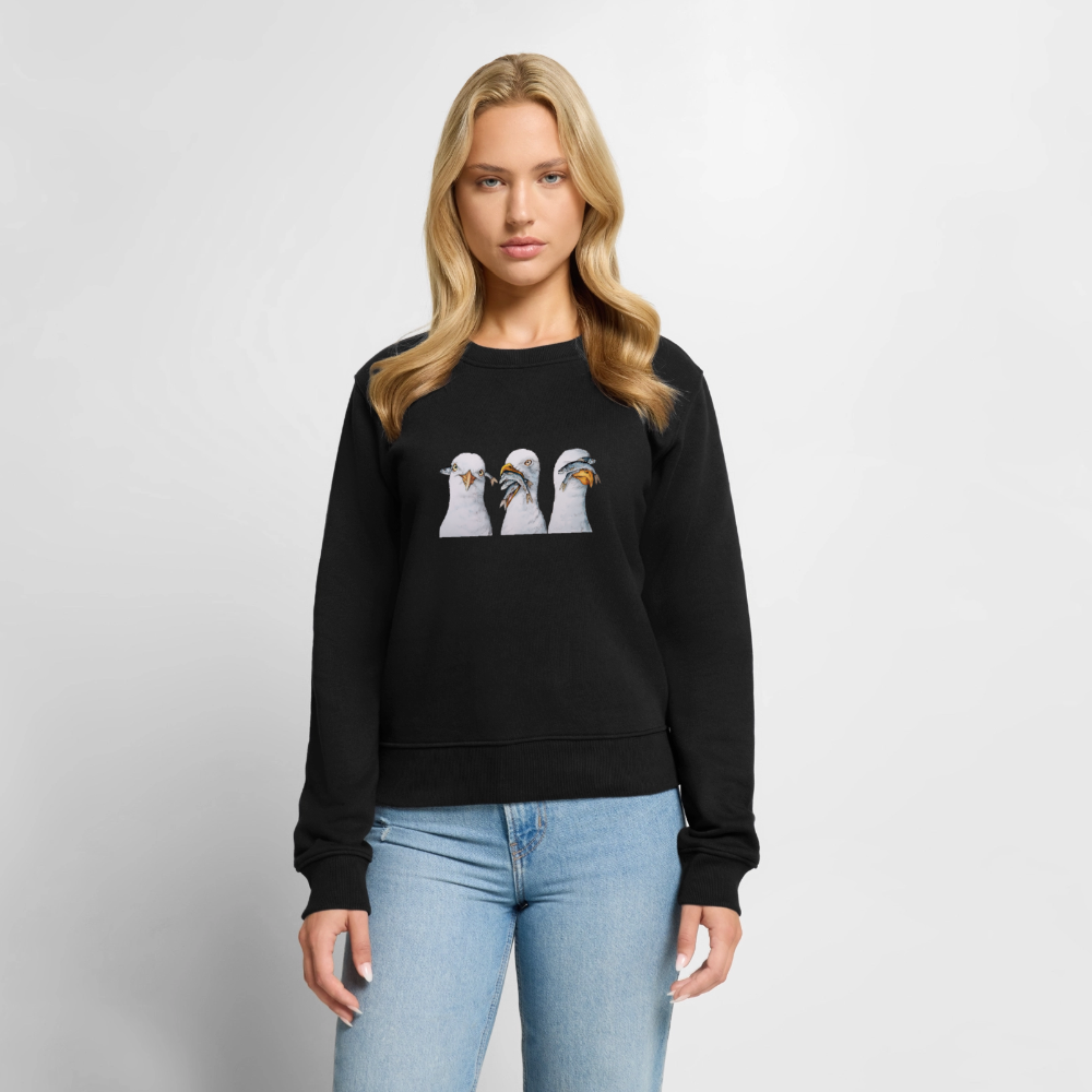 Drei Weise Möwen - Frauen Premium Pullover - Schwarz