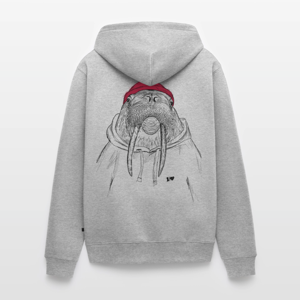 Kurt Hansen Walross - Premium Kapuzenjacke - Grau meliert