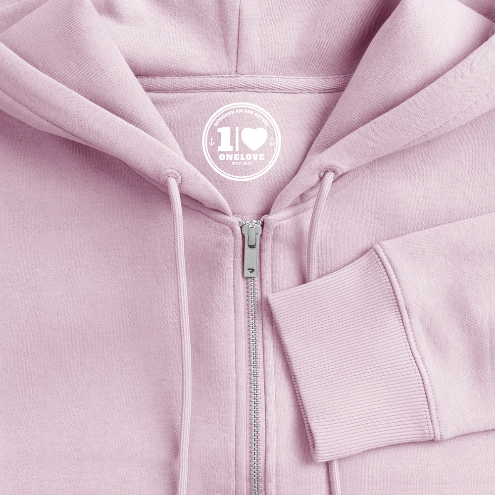 Wellenherz Stick - Frauen Premium Kapuzenjacke - Altrosa