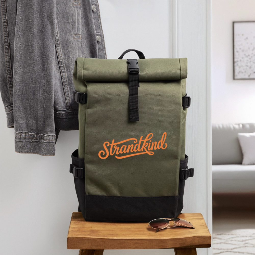Strandkind - Rolltop Rucksack - Olive/Schwarz