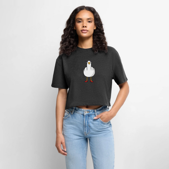 F**k You Seagull Lady - Women's Oversized Cropped T-Shirt