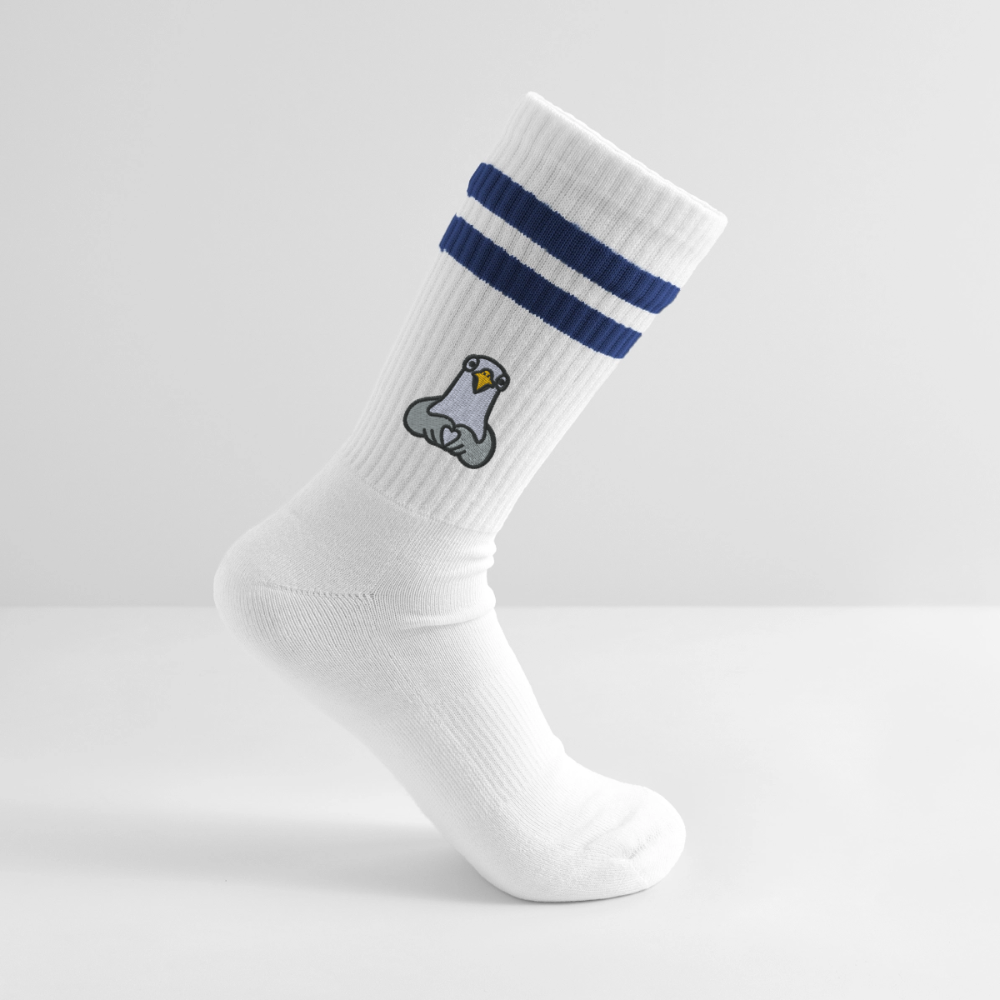 Lovebird - Gestreifte Tennissocken - Weiß/Navy