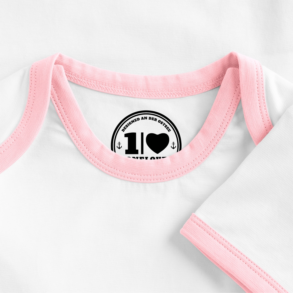 Kurt Hansen Walross - Baby Bio-Kurzarm-Kontrastbody - Weiß/Rose