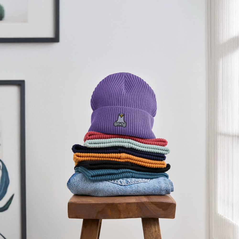 Lovebird - Unisex Bio FISHERMAN BEANIE - Purple Love