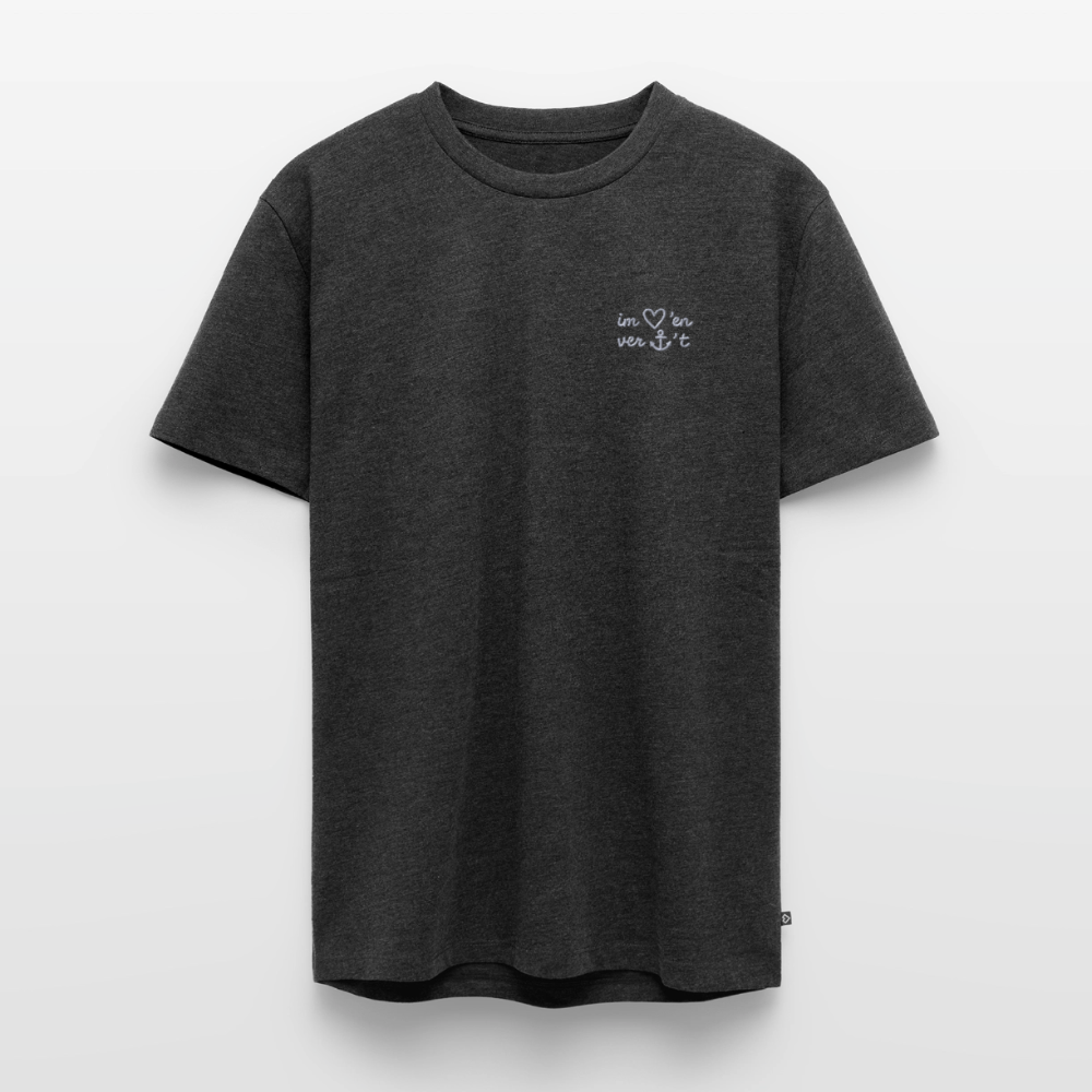 Im Herzen Verankert Stick - Unisex Premium T-Shirt - Anthrazit meliert