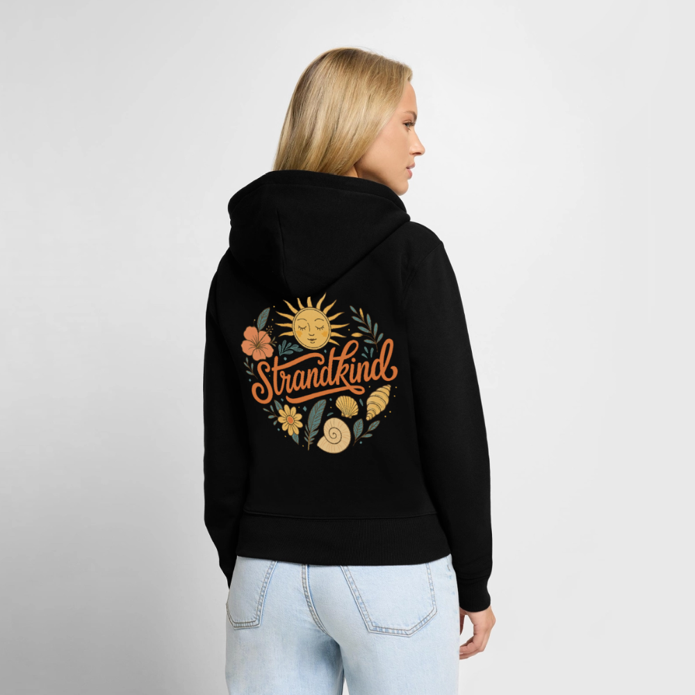 Strandkind - Frauen Premium Kapuzenjacke - Schwarz