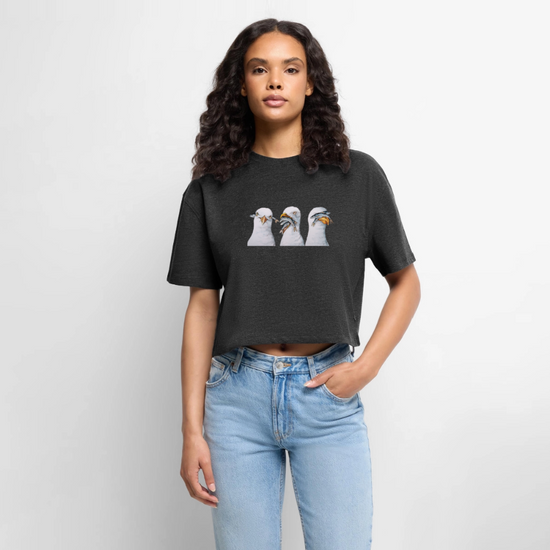 Drei Weise Möwen - Frauen Oversized Cropped T-Shirt