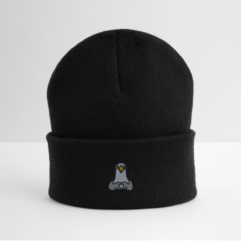 Lovebird - Bestickte Wintermütze - Schwarz