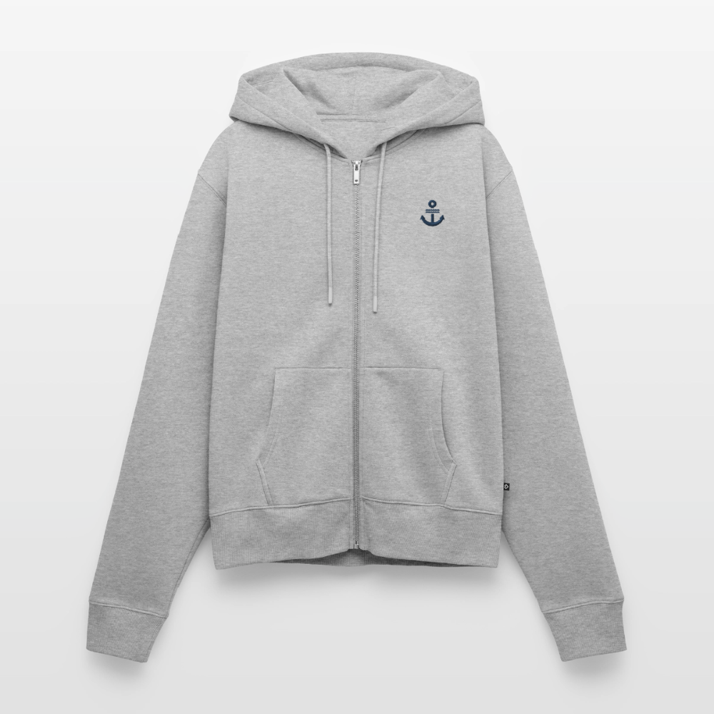 Anker Stick - Frauen Premium Kapuzenjacke - Grau meliert