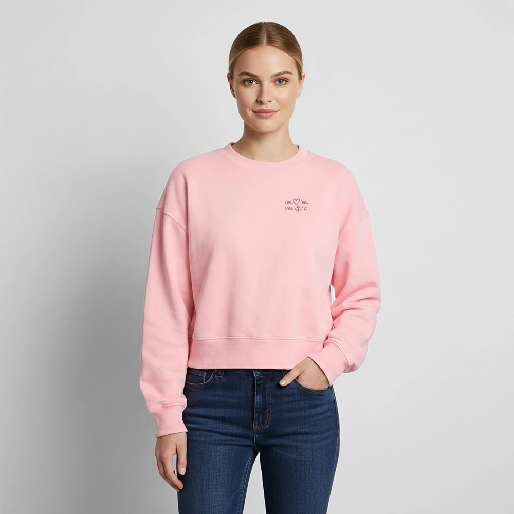 Im Herzen Verankert Stick - Relaxed Frauen Organic Sweatshirt - Rosa