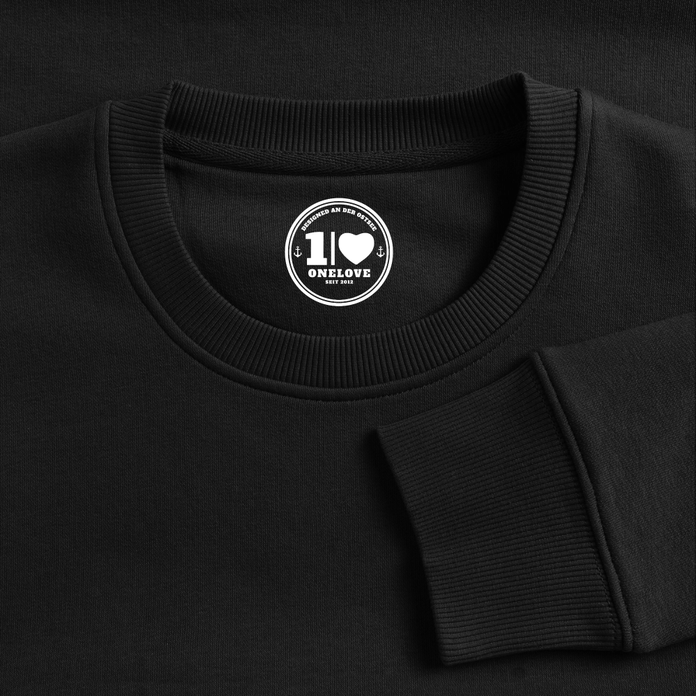 Wellenherz Stick - Frauen Premium Pullover - Schwarz