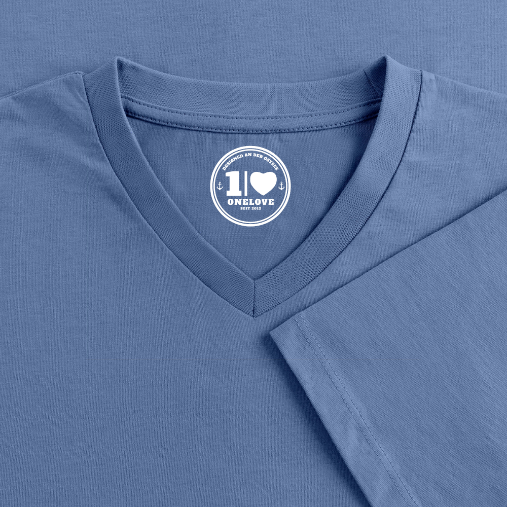 Drei Weise Möwen - Männer Bio-T-Shirt mit V-Ausschnitt - Taubenblau