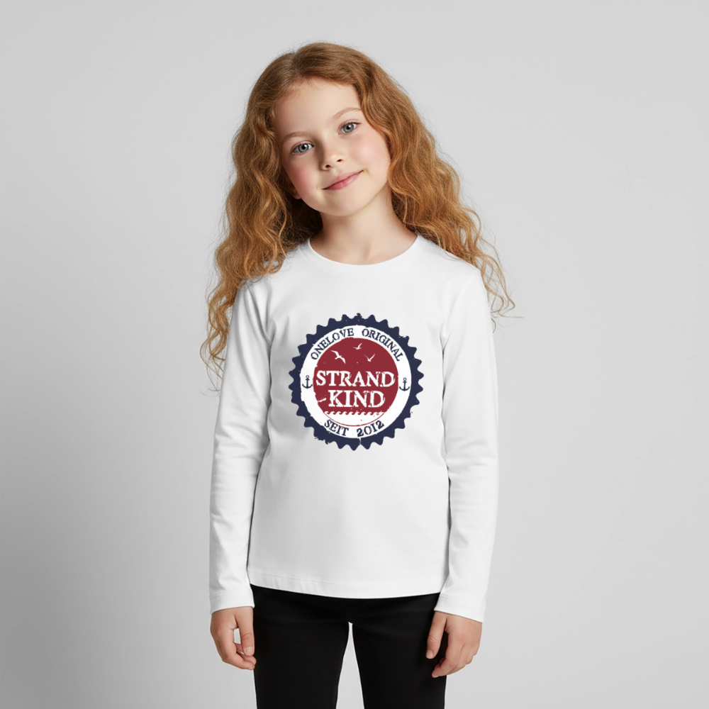 Strandkind Original - Kinder Premium Langarmshirt - Weiß