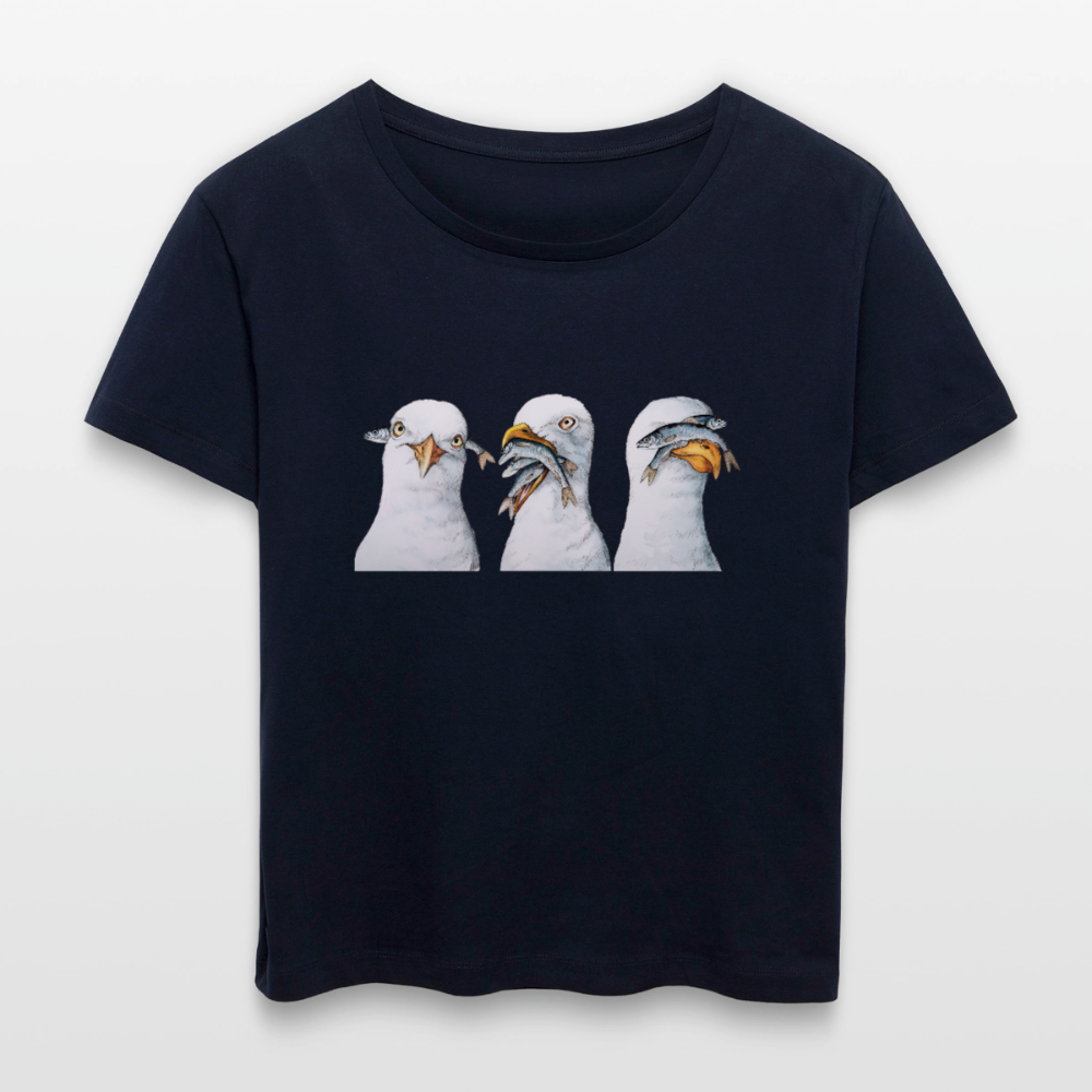 Drei weise Möwen - Relaxed Frauen Bio-T-Shirt - Navy