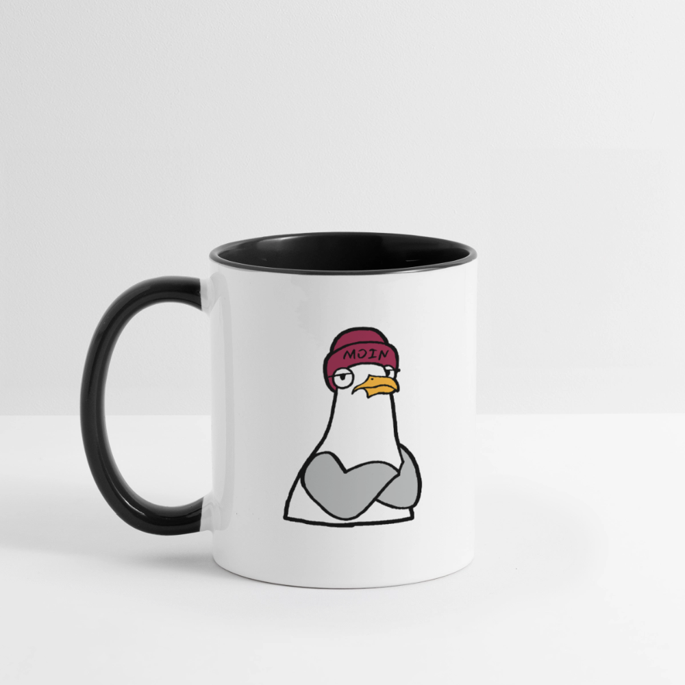 Moin Möwe - Tasse zweifarbig - Weiß/Schwarz