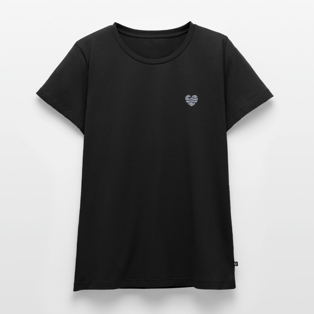 Wellenherz Stick - Frauen Premium T-Shirt - Schwarz