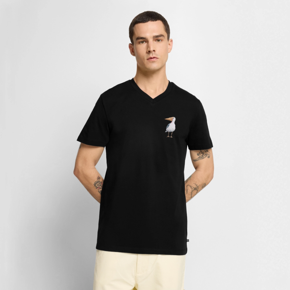Eisvogel - Männer Bio-T-Shirt mit V-Ausschnitt - Schwarz