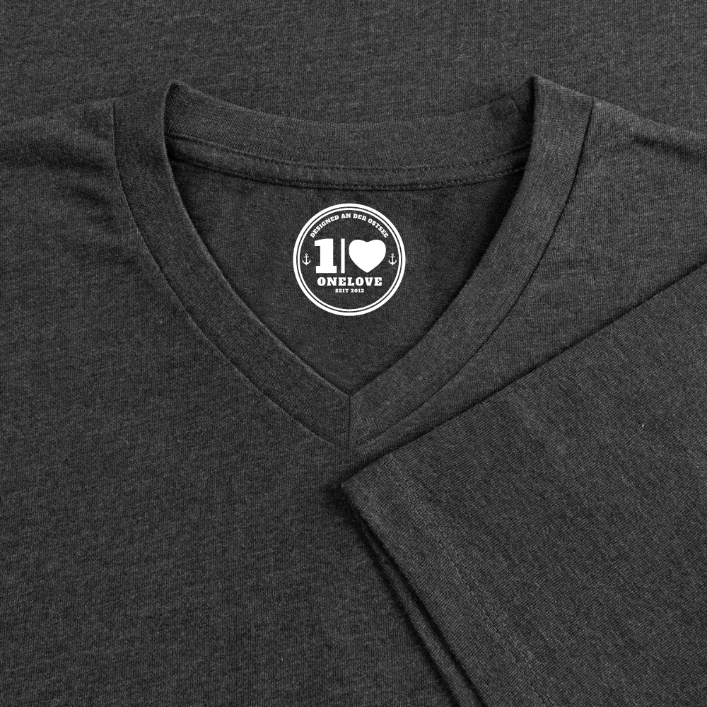 Drei Weise Möwen - Männer Bio-T-Shirt mit V-Ausschnitt - Anthrazit meliert