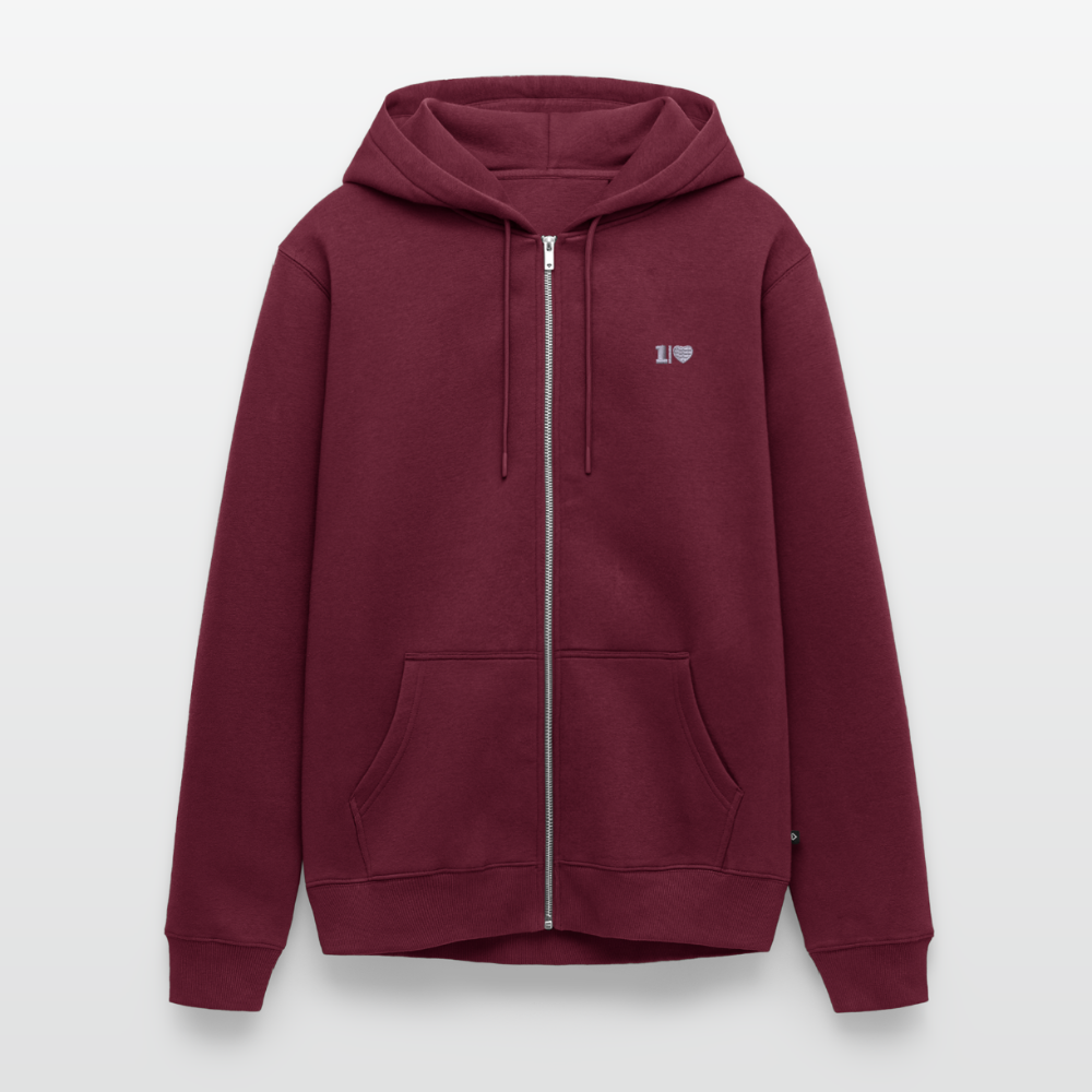 ONELOVE - Unisex Premium Kapuzenjacke - Burgunderrot