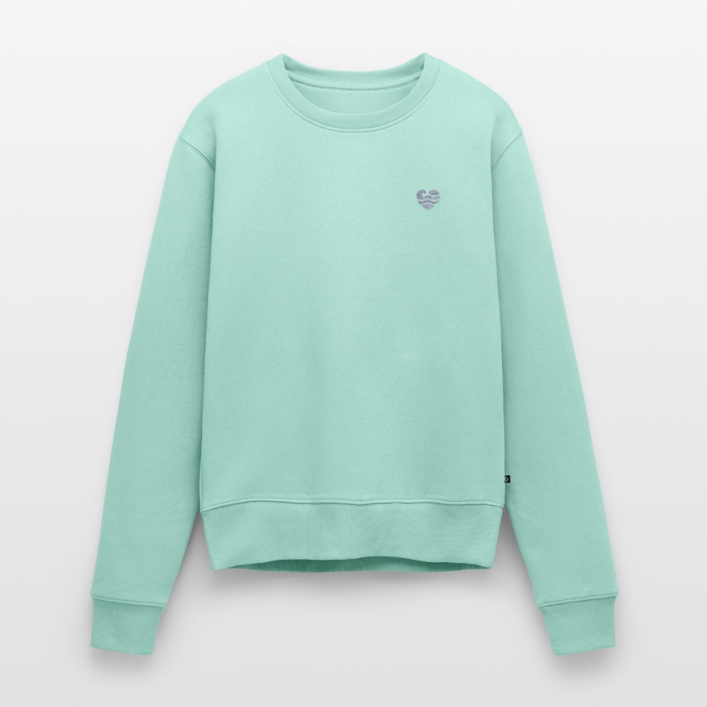 Wellenherz Stick - Frauen Premium Pullover - Mint