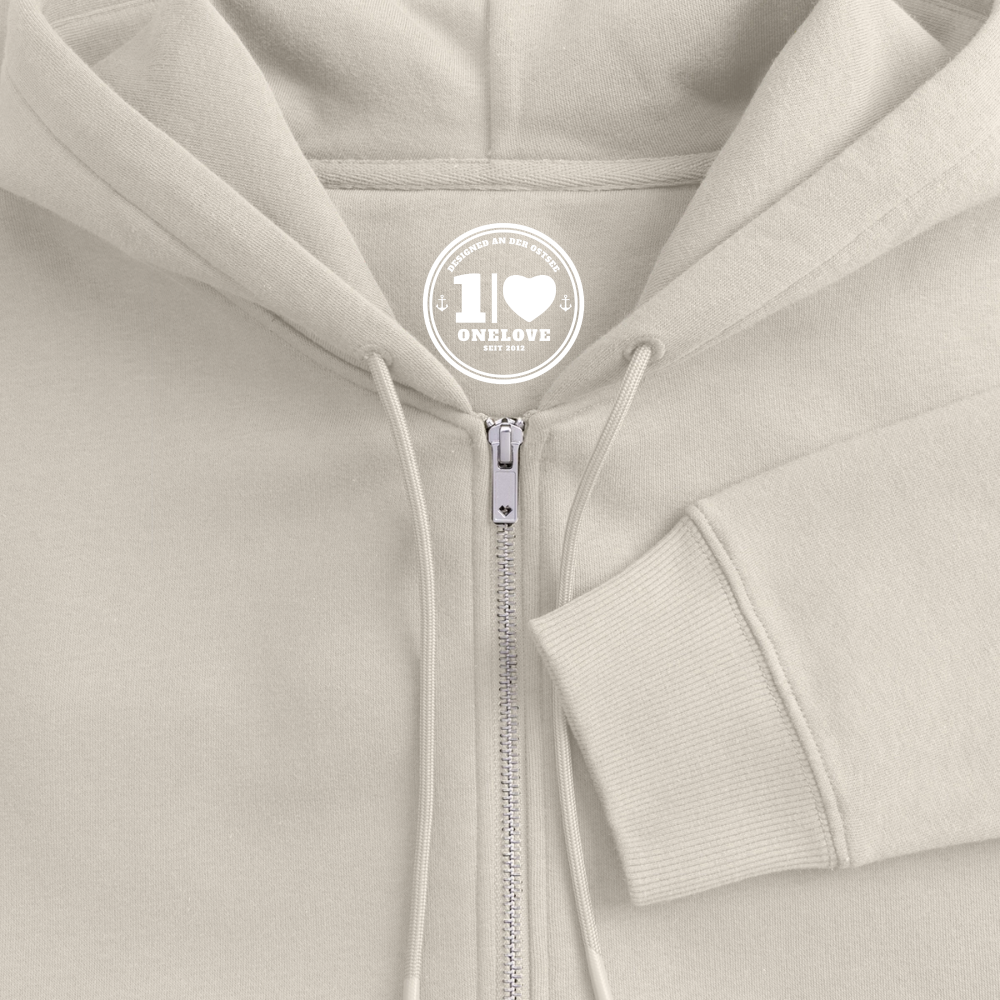 Gestickte Möwe - Unisex Premium Kapuzenjacke - Beige