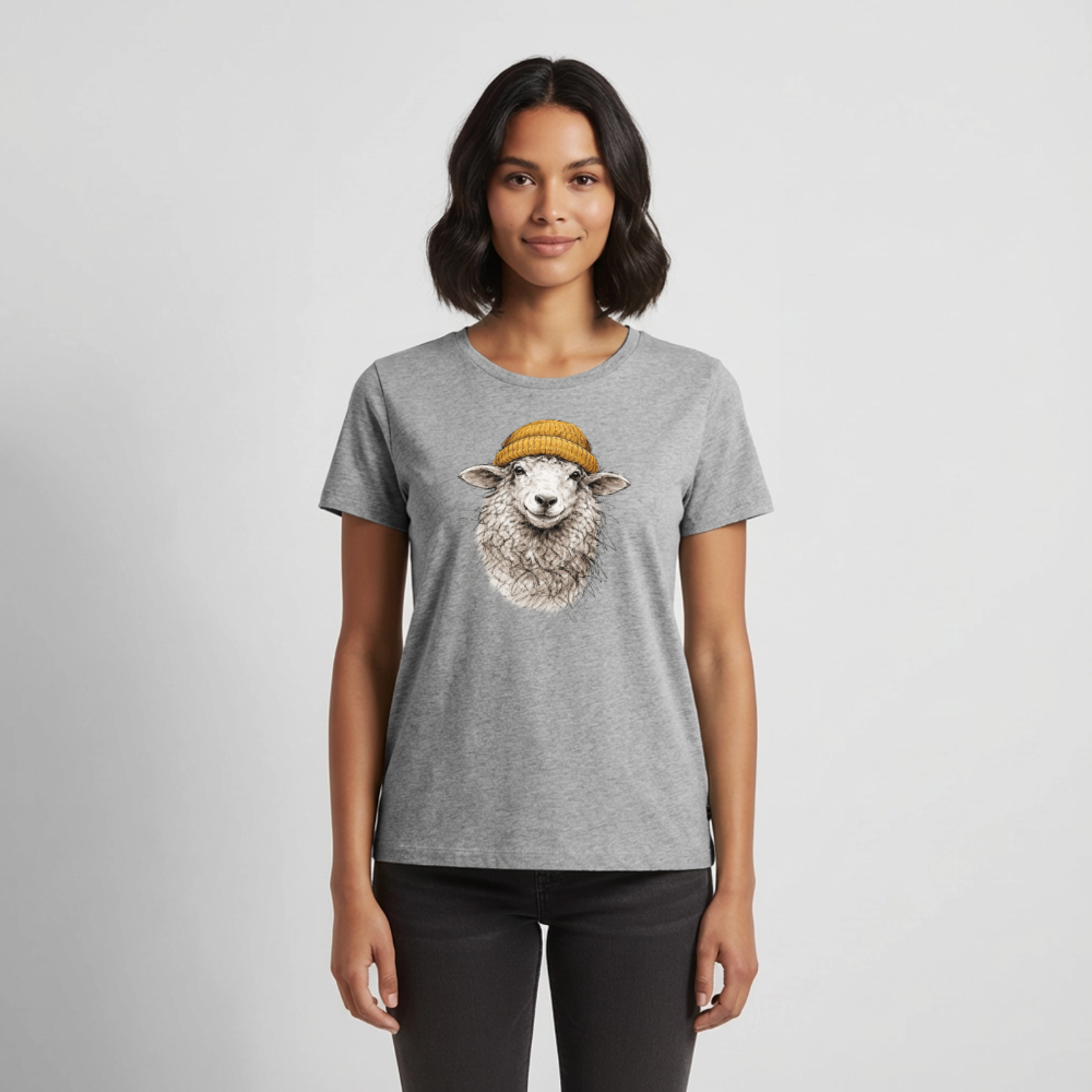 Schaf - Frauen Premium T-Shirt - Grau meliert