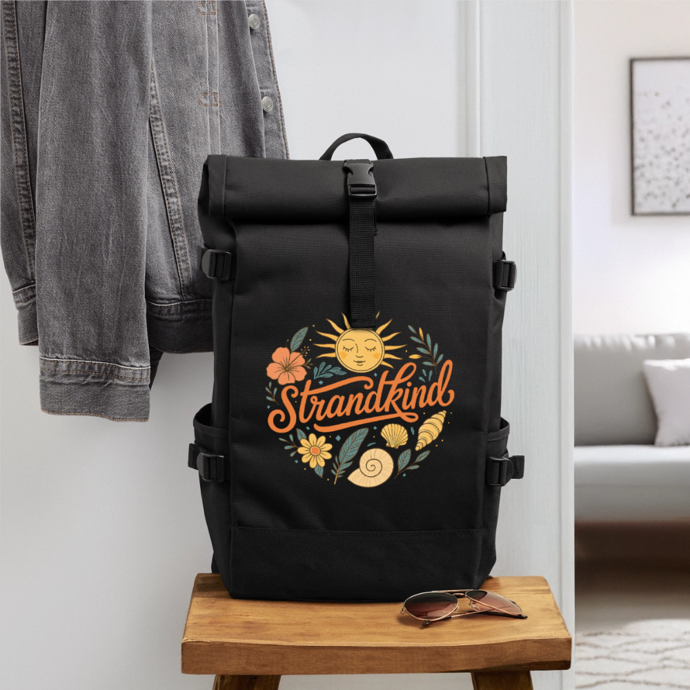 Strandkind - Rolltop Rucksack - Schwarz