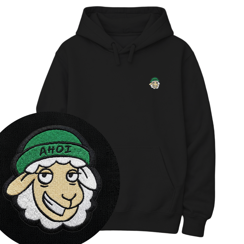 Ahoi Schaf - Unisex Premium Hoodie | Bio-Baumwolle | Edler Stick