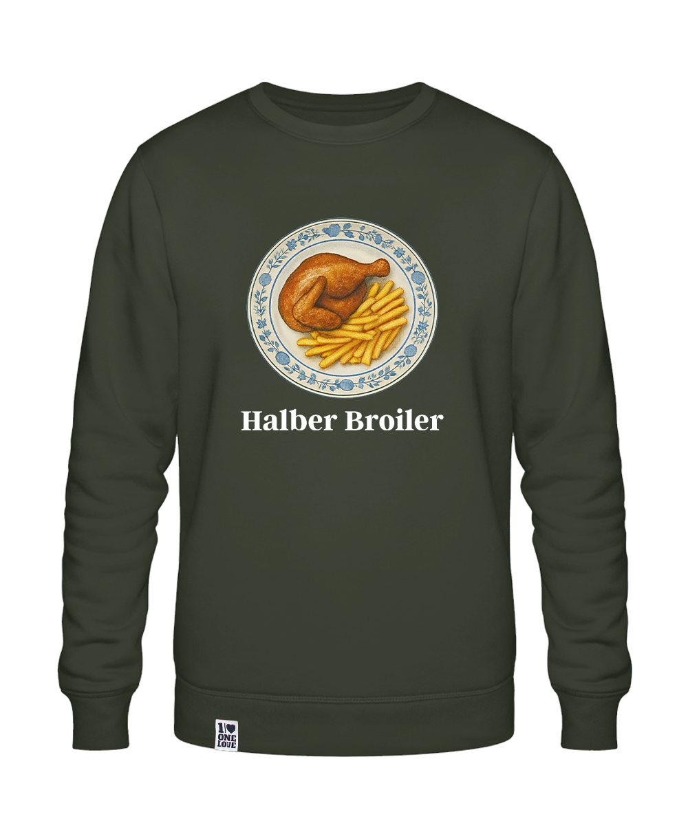 Halber Broiler - Unisex Sweater | Bio-Baumwolle | 100% Omas Küche