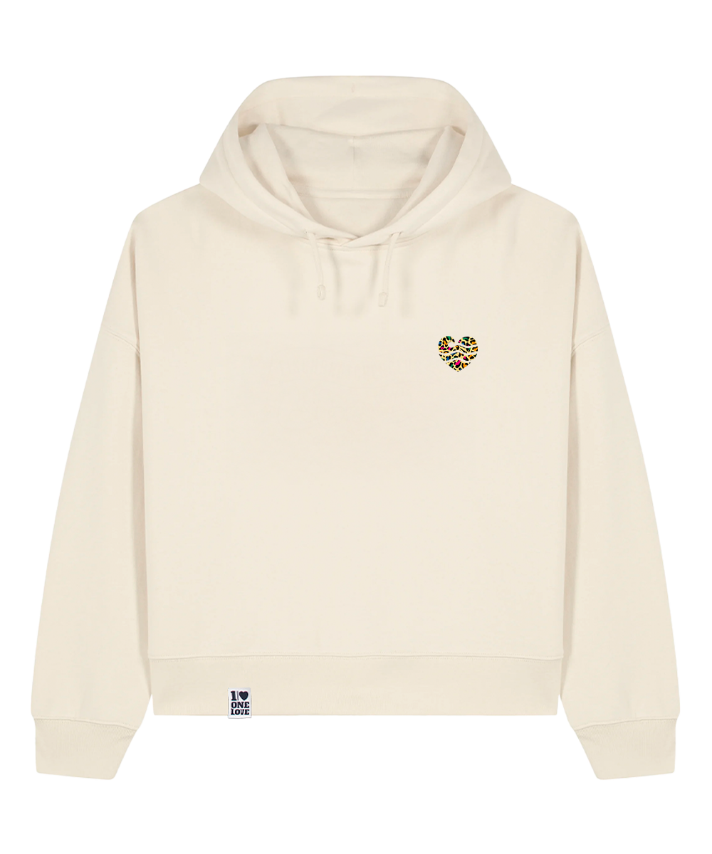 Leo-Wellenherz - Damen Premium Hoodie | 100% Baumwolle | Edler Stick