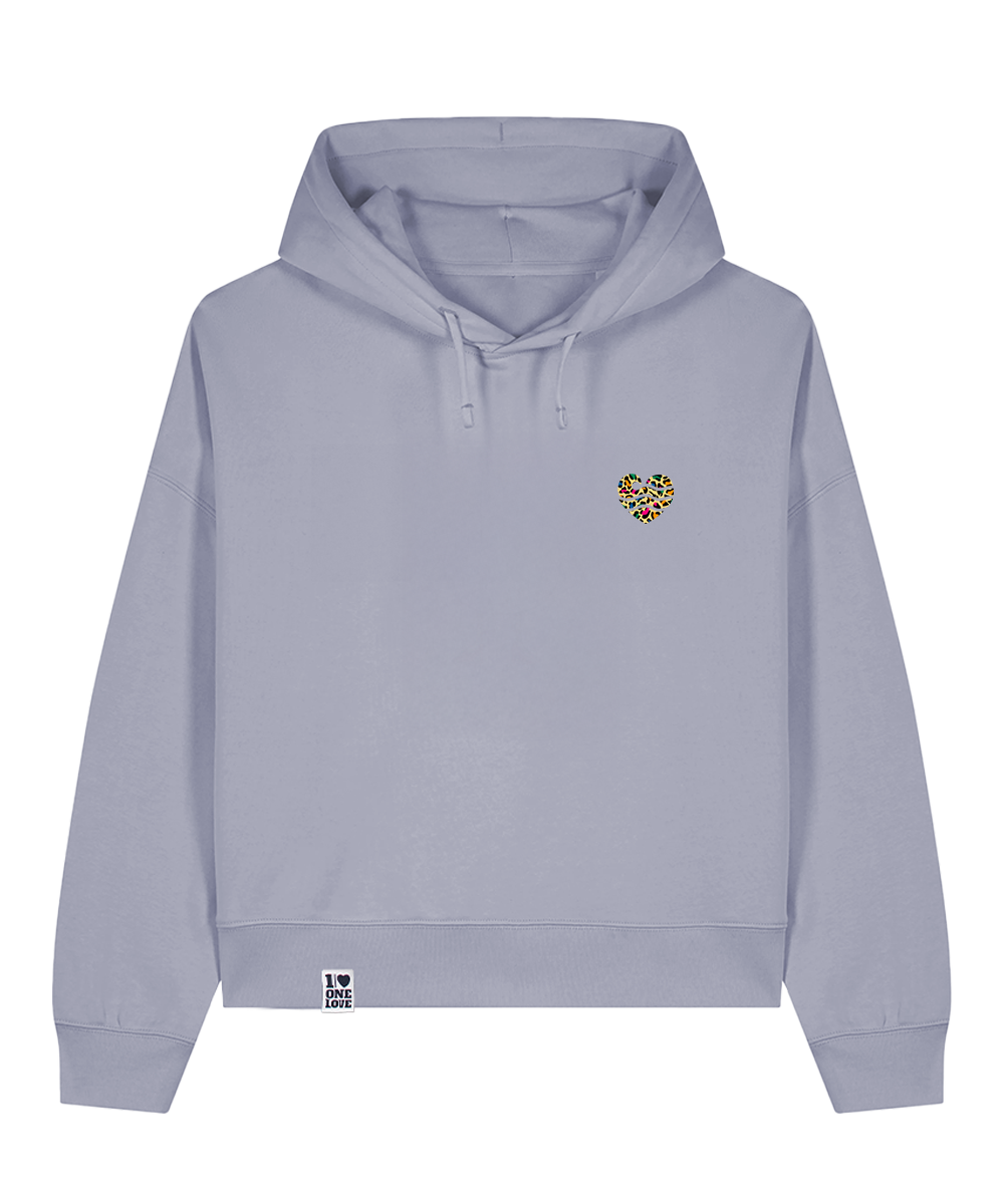 Leo-Wellenherz - Damen Premium Hoodie | 100% Baumwolle | Edler Stick