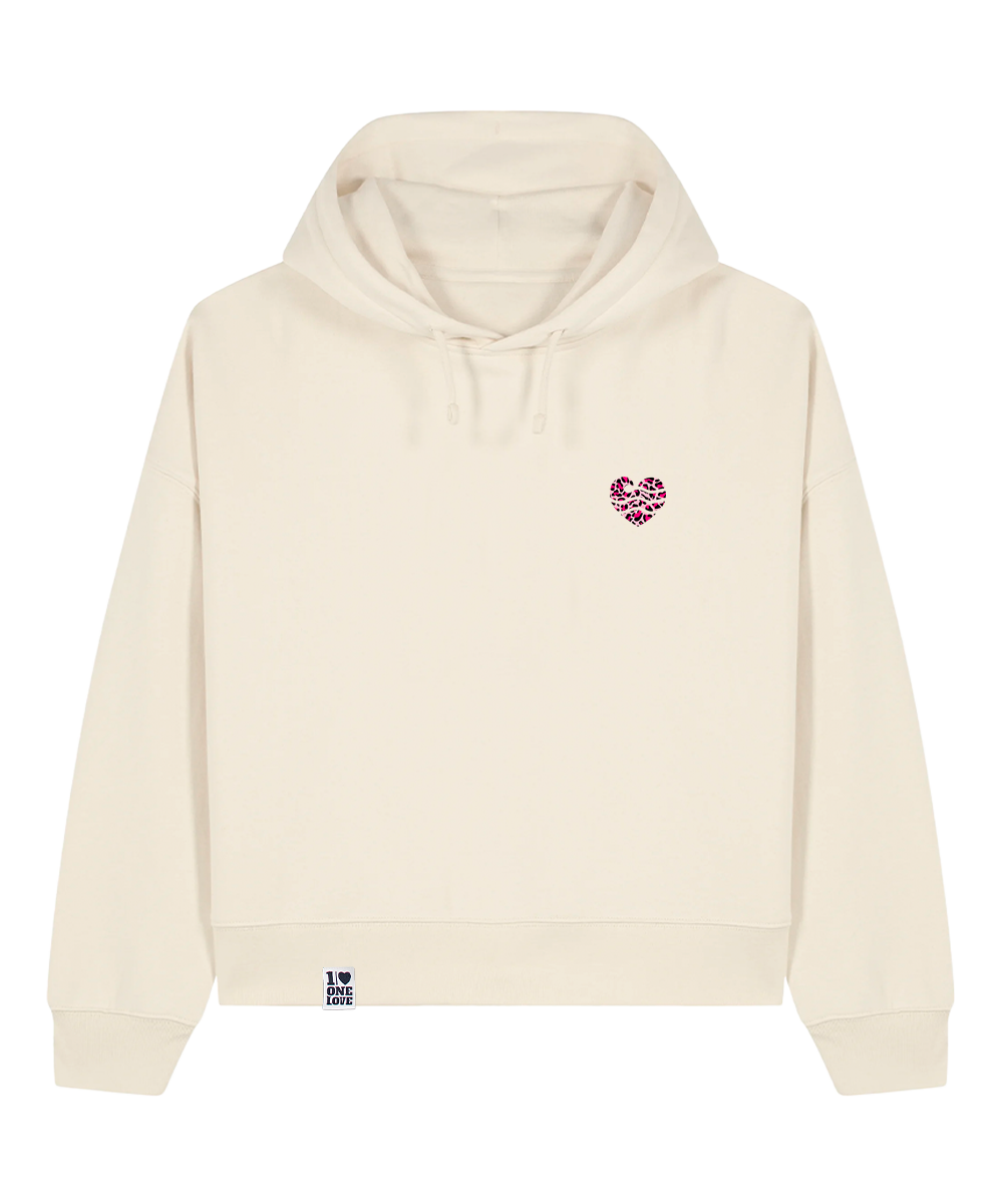 Leo-Wellenherz - Damen Premium Hoodie | 100% Baumwolle | Edler Stick