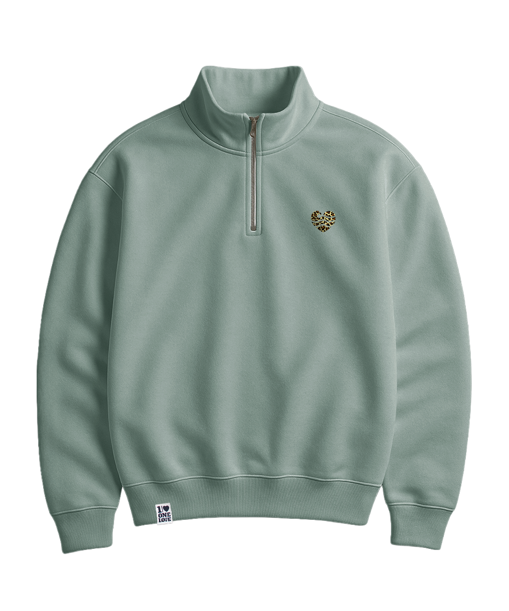 Leo-Wellenherz - Unisex Premium Zipper | 100% Bio-Baumwolle | Edler Stick