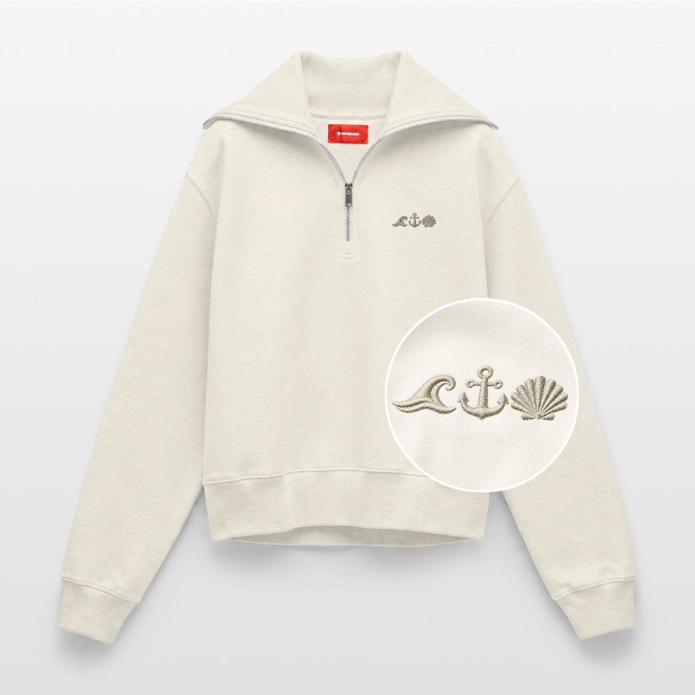 MEERCI - Relaxed Frauen Half Zip Sweatshirt