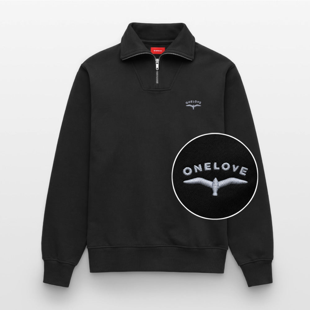 ONELOVE Möwe Stick - Relaxed Unisex Organic Half Zip Pullover