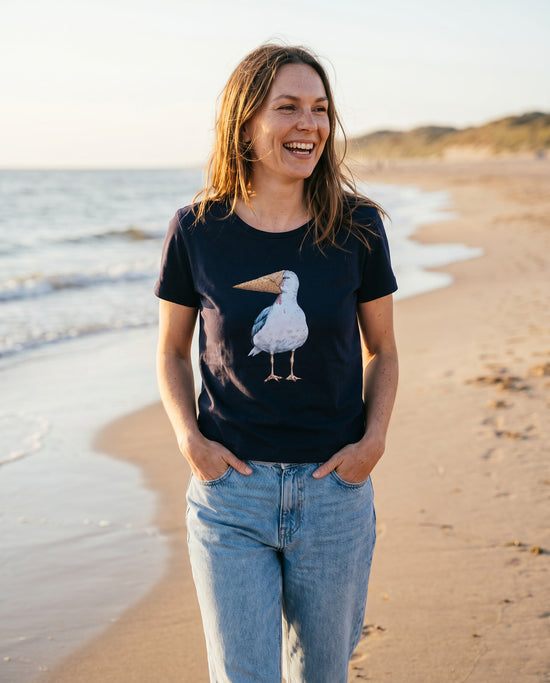 Moewenliebe_-_Eisvogel_Frauen_T-Shirt_Navy