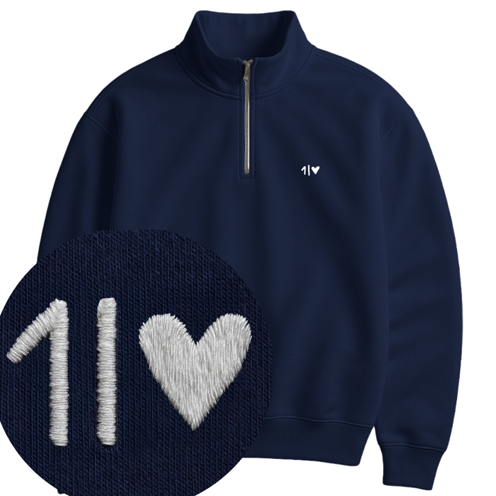 ONELOVE - Unisex Premium Zipper | 100% Bio-Baumwolle | Edler Stick